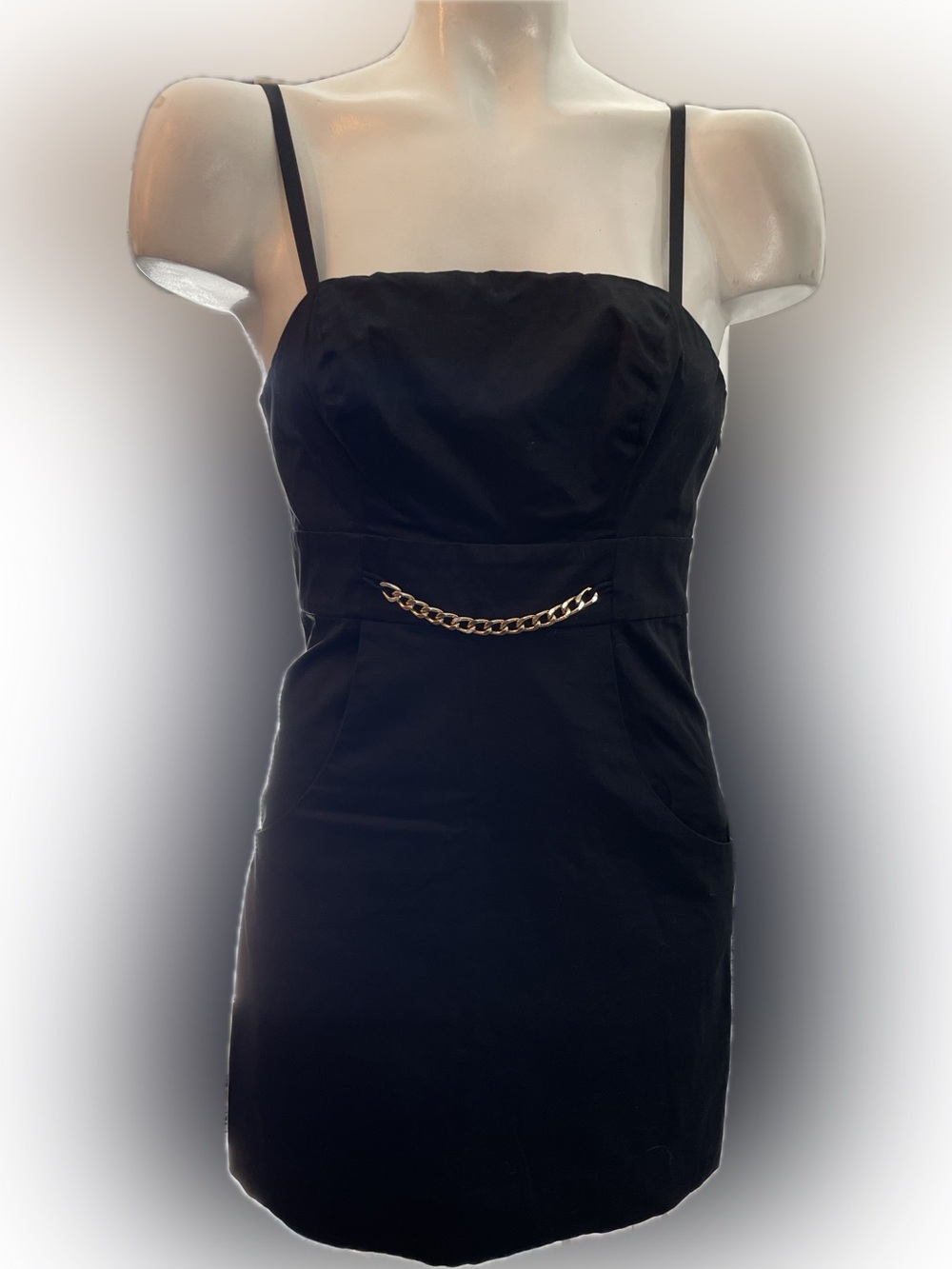 Guess Jeans Mini Chain Detail Dress in Black Size Small